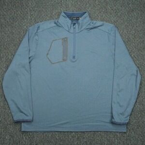 RLX Ralph Lauren Pullover Mens XL Blue Herringbone Half Zip Jersey Performance
